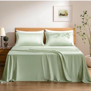 Luxury cooling sheeting set 100% viscose from bamboo,4 piece bedding set (queen)
